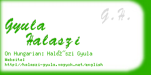 gyula halaszi business card